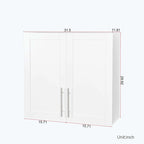 Meuble de rangement mural empilable, blanc, panneaux de particules E1 de 15 mm