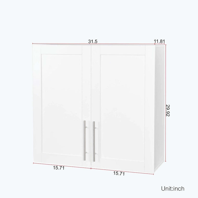 Meuble de rangement mural empilable, blanc, panneaux de particules E1 de 15 mm