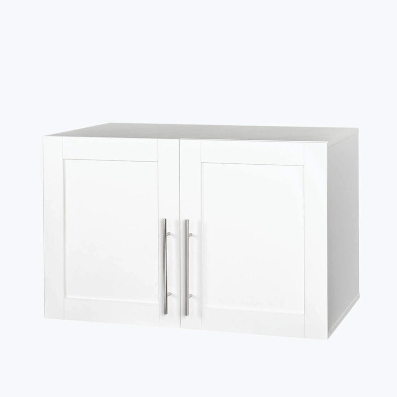 Meuble de rangement mural empilable, blanc, panneaux de particules E1 de 15 mm