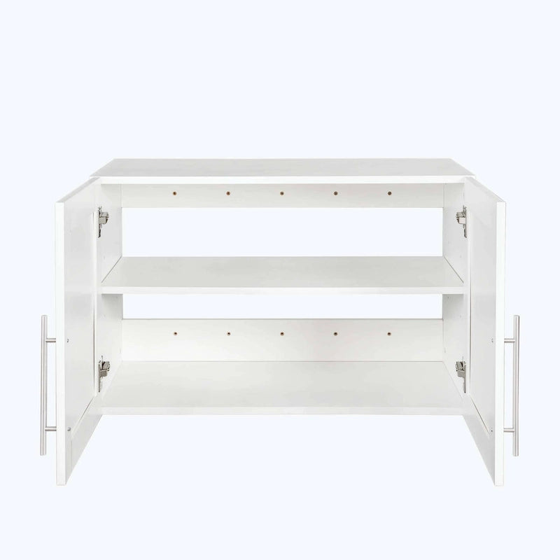 Meuble de rangement mural empilable, blanc, panneaux de particules E1 de 15 mm