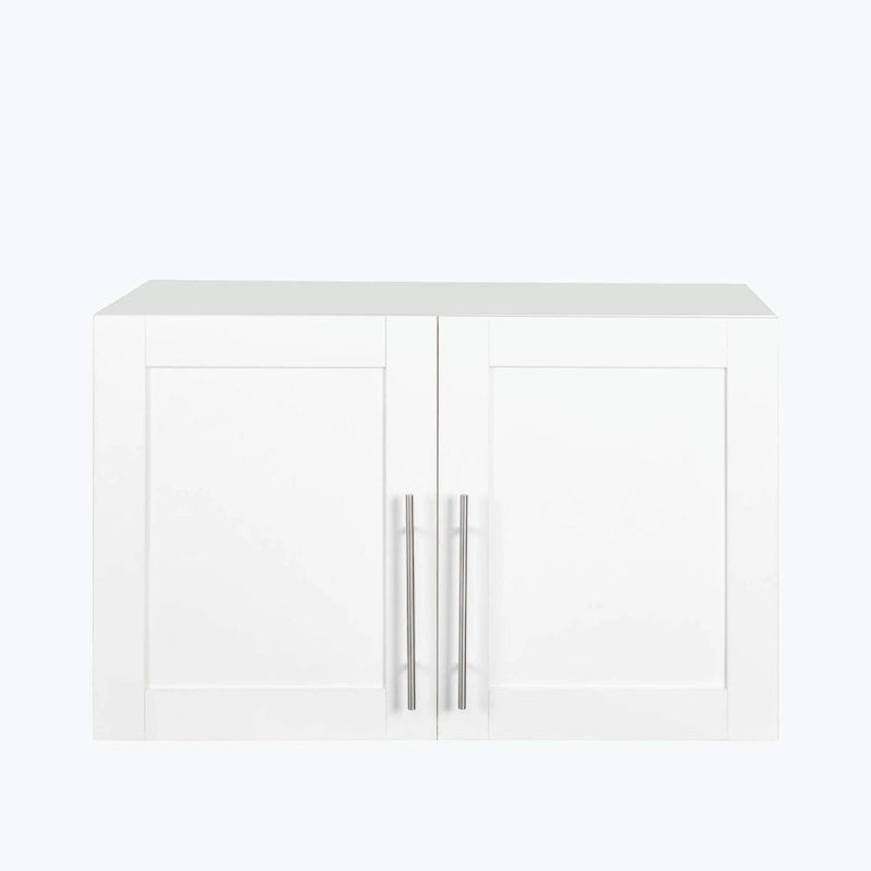 Meuble de rangement mural empilable, blanc, panneaux de particules E1 de 15 mm