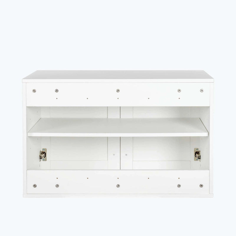 Meuble de rangement mural empilable, blanc, panneaux de particules E1 de 15 mm