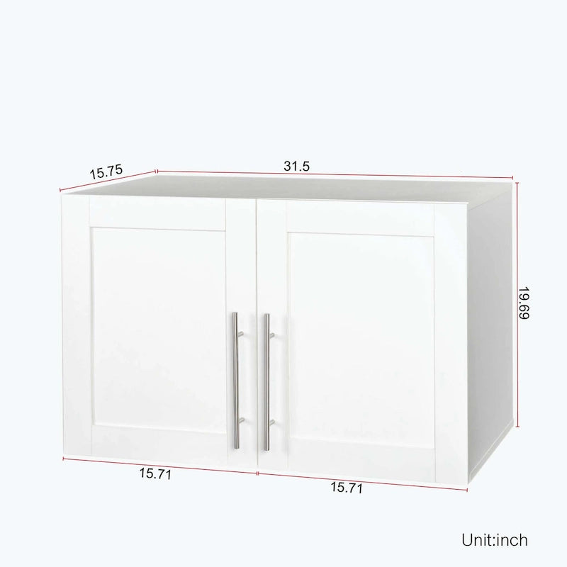 Meuble de rangement mural empilable, blanc, panneaux de particules E1 de 15 mm