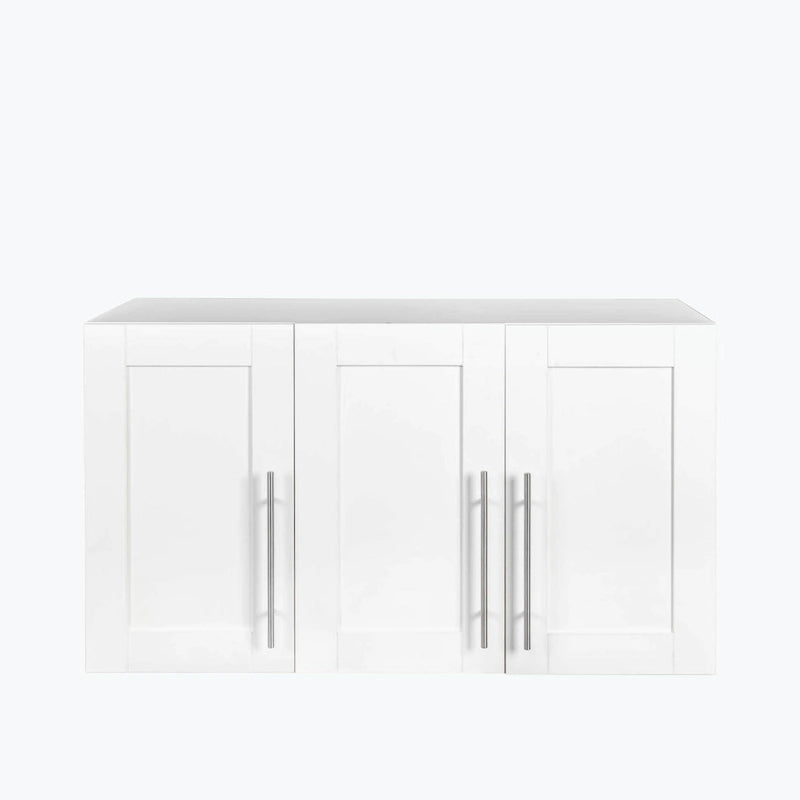 Meuble de rangement mural empilable, blanc, panneaux de particules E1 de 15 mm
