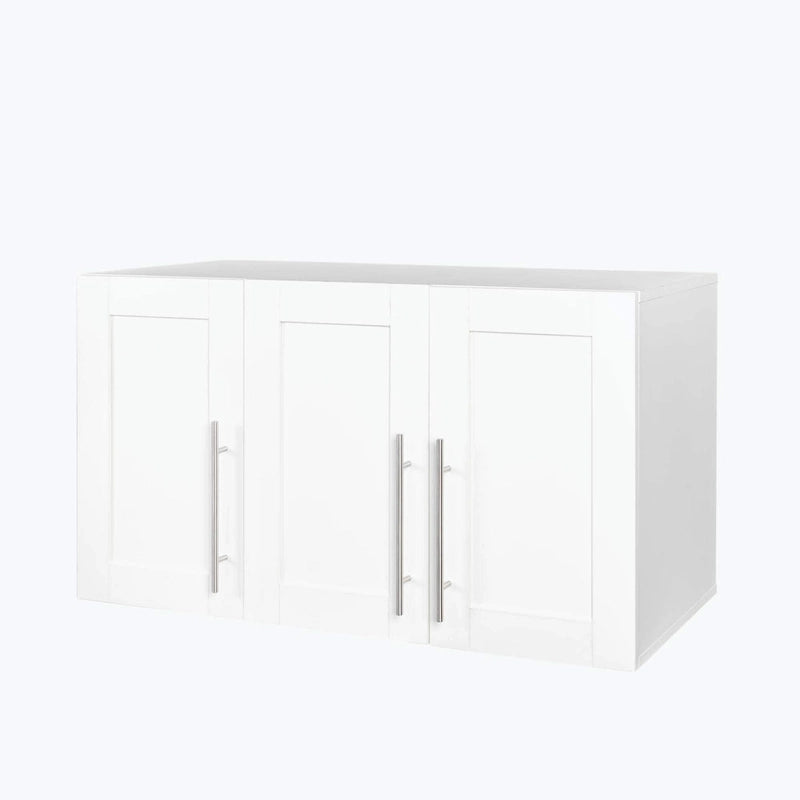 Meuble de rangement mural empilable, blanc, panneaux de particules E1 de 15 mm
