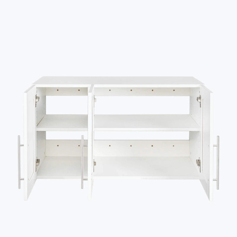 Meuble de rangement mural empilable, blanc, panneaux de particules E1 de 15 mm