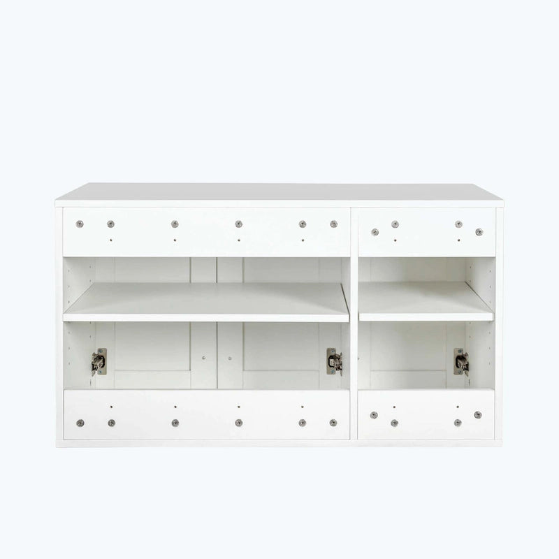 Meuble de rangement mural empilable, blanc, panneaux de particules E1 de 15 mm