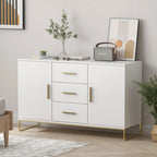 Bahut de 119,9 cm avec deux portes et 3 tiroirs, finition blanche
