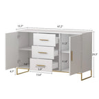 Bahut de 119,9 cm avec deux portes et 3 tiroirs, finition blanche