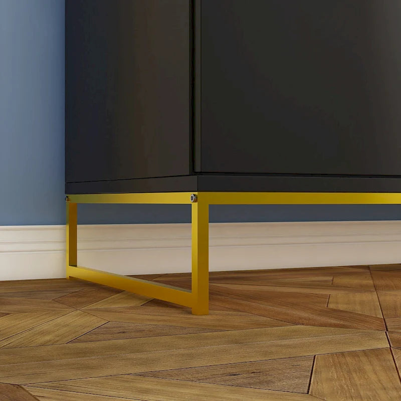 Bahut de 119,9 cm avec deux portes et 3 tiroirs, finition blanche