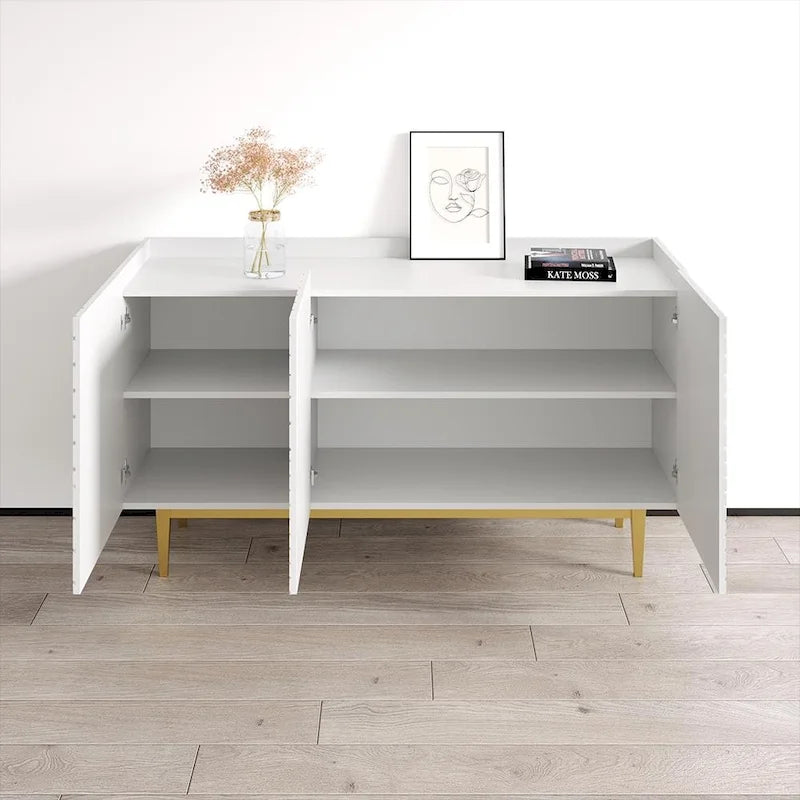 Buffet/Bahut moderne laqué brillant, 152,1 cm (L) x 84,1 cm (H) x 45 cm (P)