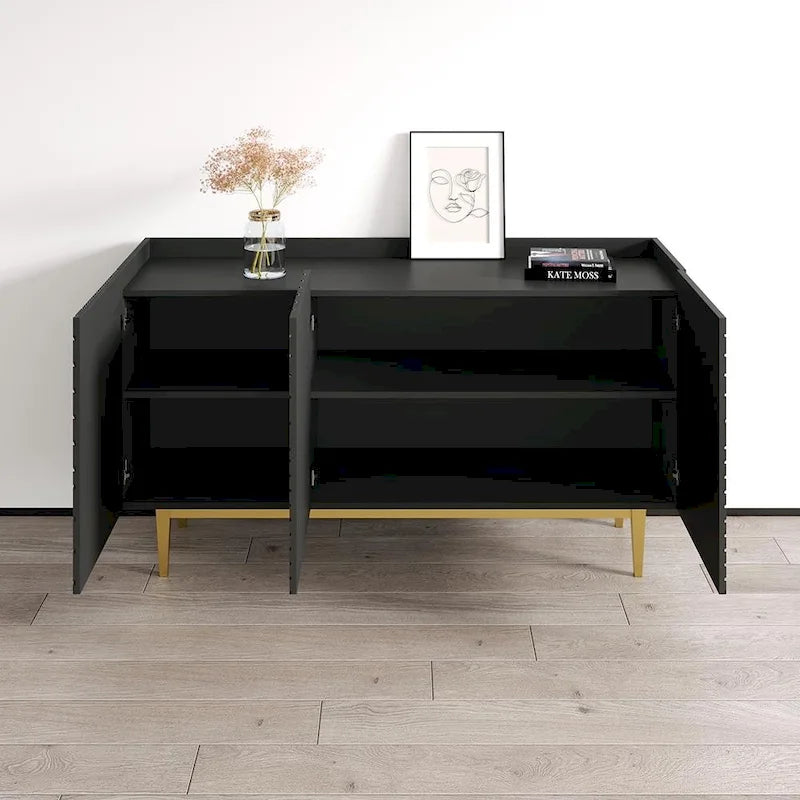 Buffet/Bahut moderne laqué brillant, 152,1 cm (L) x 84,1 cm (H) x 45 cm (P)