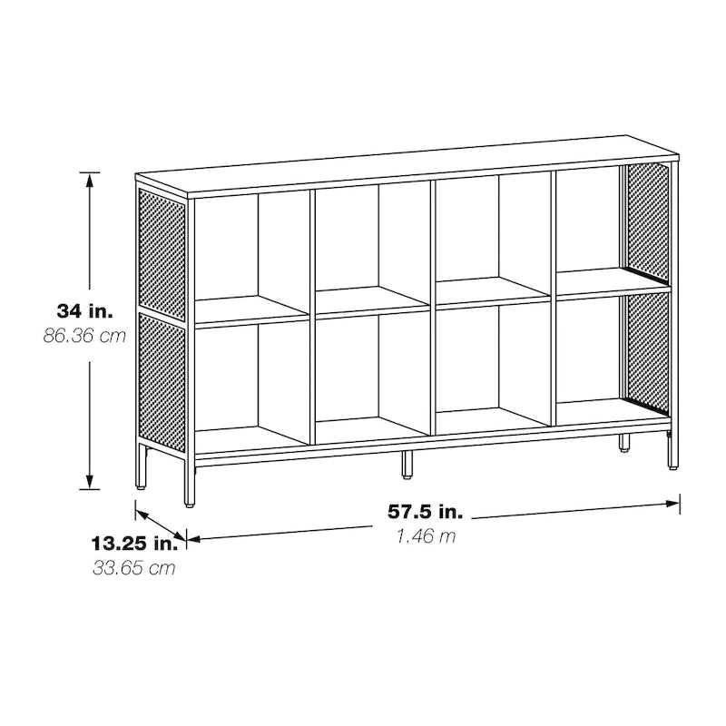 Étagère de Rangement 8 Cubes, Bois et Métal Style Industriel, 58W x 34H