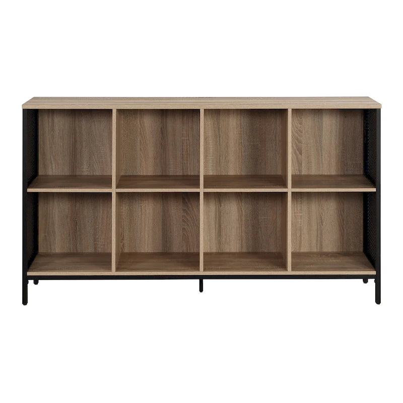 Étagère de Rangement 8 Cubes, Bois et Métal Style Industriel, 58W x 34H