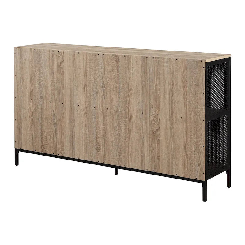 Étagère de Rangement 8 Cubes, Bois et Métal Style Industriel, 58W x 34H