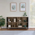 Étagère de Rangement 8 Cubes, Bois et Métal Style Industriel, 58W x 34H