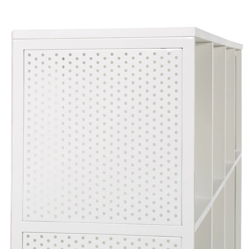 Étagère de Rangement 8 Cubes, Bois et Métal Style Industriel, 58W x 34H