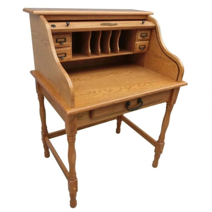 Secrétaire mini 32" avec prise USB, chêne massif et contreplaqué, 32L x 44,5H