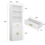 Meuble de rangement pour linge de maison avec tiroir et portes, 23,6W x 70,8H, gain de place