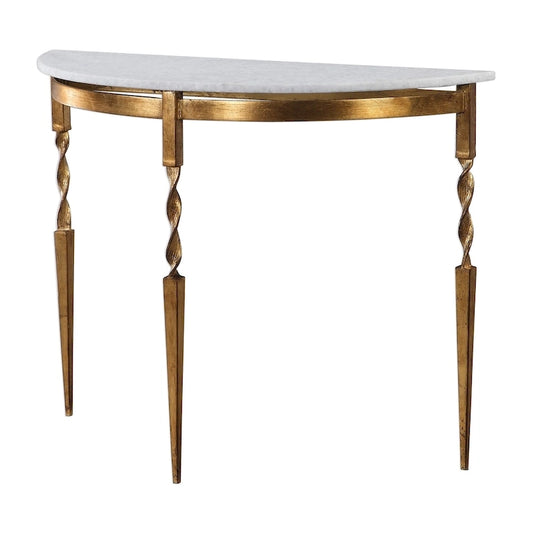   Imelda Gold Demilune Console Table