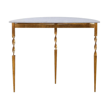 Imelda Gold Demilune Console Table