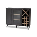 Meuble à vin Mid-Century Modern avec casier à 24 bouteilles et 5 étagères, 47.24W