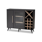 Meuble à vin Mid-Century Modern avec casier à 24 bouteilles et 5 étagères, 47.24W