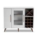 Meuble à vin Mid-Century Modern avec casier à 24 bouteilles et 5 étagères, 47.24W