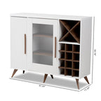 Meuble à vin Mid-Century Modern avec casier à 24 bouteilles et 5 étagères, 47.24W