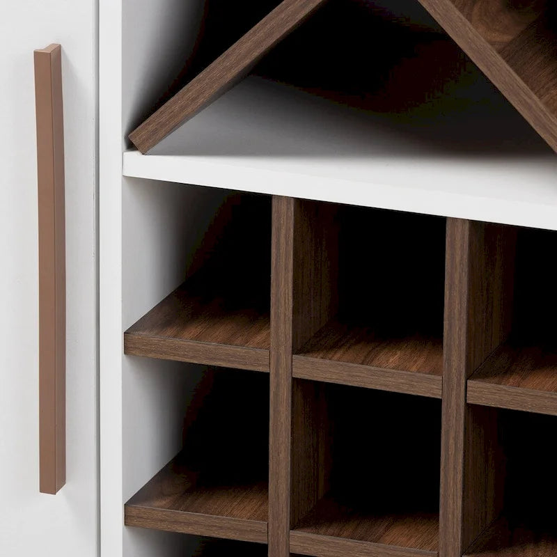 Meuble à vin Mid-Century Modern avec casier à 24 bouteilles et 5 étagères, 47.24W