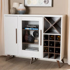 Meuble à vin Mid-Century Modern avec casier à 24 bouteilles et 5 étagères, 47.24W