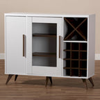 Meuble à vin Mid-Century Modern avec casier à 24 bouteilles et 5 étagères, 47.24W