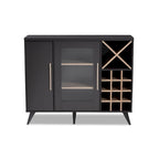 Meuble à vin Mid-Century Modern avec casier à 24 bouteilles et 5 étagères, 47.24W