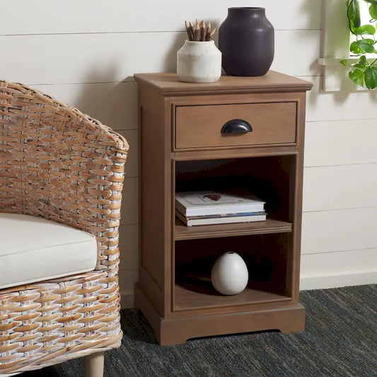 Clemie Grey Storage Side Table - 17.7  x 13.8  x 29.9  - 18Wx14Dx30H