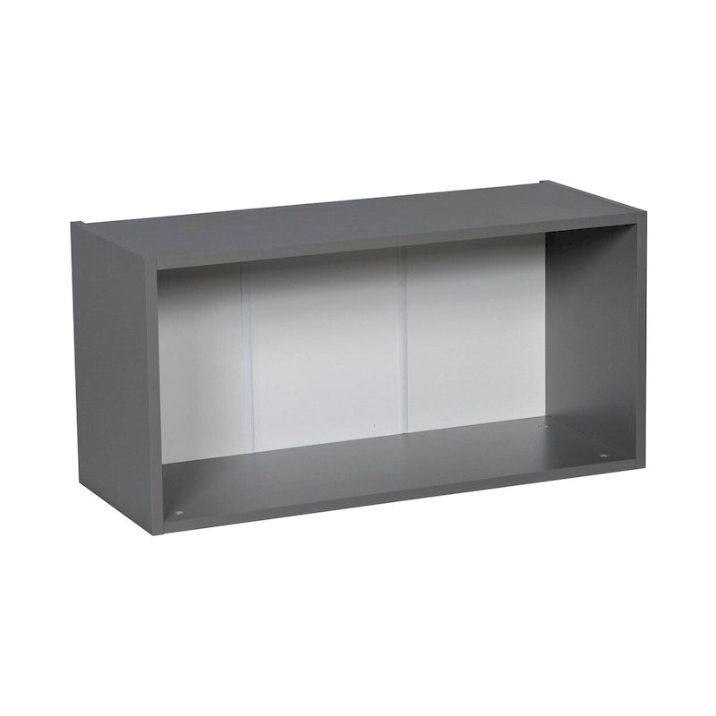 Meuble Haut 24x18x12 avec Double Porte, Gris, Panneau de Particules E1 et Chants ABS