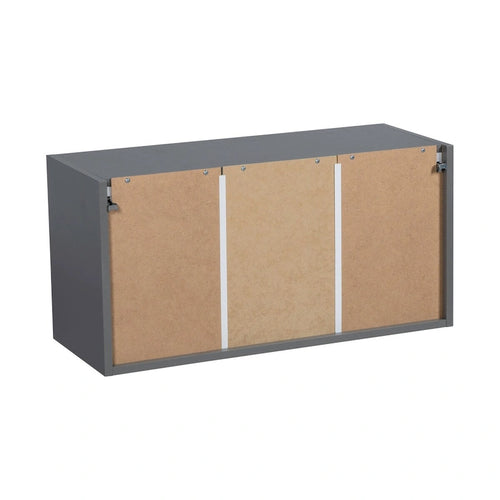 Meuble Haut 24x18x12 avec Double Porte, Gris, Panneau de Particules E1 et Chants ABS