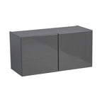 Meuble Haut 24x18x12 avec Double Porte, Gris, Panneau de Particules E1 et Chants ABS