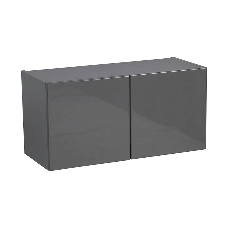 Meuble Haut 24x18x12 avec Double Porte, Gris, Panneau de Particules E1 et Chants ABS