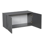 Meuble Haut 24x18x12 avec Double Porte, Gris, Panneau de Particules E1 et Chants ABS