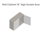 Meuble Haut 24x18x12 avec Double Porte, Gris, Panneau de Particules E1 et Chants ABS