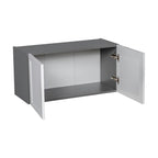 Meuble Haut 24x18x12 avec Double Porte, Gris, Panneau de Particules E1 et Chants ABS
