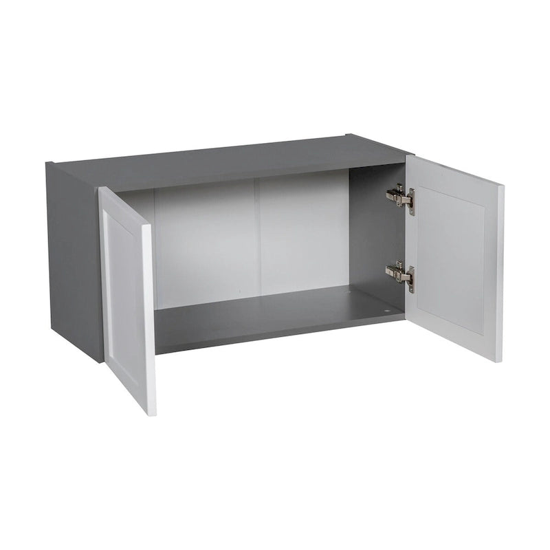 Meuble Haut 24x18x12 avec Double Porte, Gris, Panneau de Particules E1 et Chants ABS