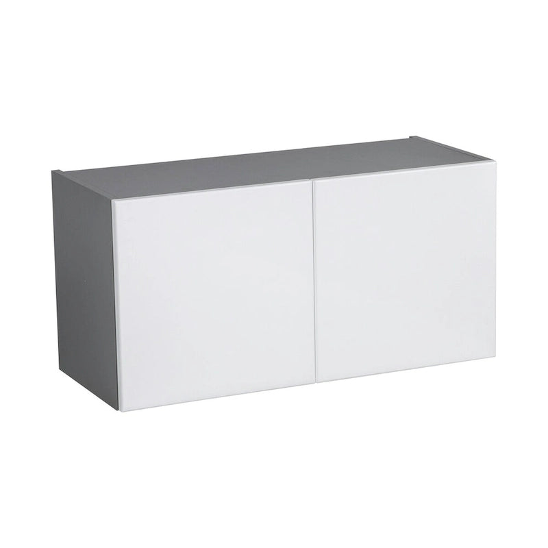 Meuble Haut 24x18x12 avec Double Porte, Gris, Panneau de Particules E1 et Chants ABS