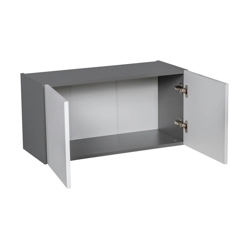 Meuble Haut 24x18x12 avec Double Porte, Gris, Panneau de Particules E1 et Chants ABS