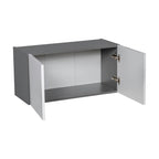 Meuble Haut 24x18x12 avec Double Porte, Gris, Panneau de Particules E1 et Chants ABS