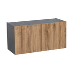 Meuble Haut 24x18x12 avec Double Porte, Gris, Panneau de Particules E1 et Chants ABS