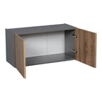 Meuble Haut 24x18x12 avec Double Porte, Gris, Panneau de Particules E1 et Chants ABS