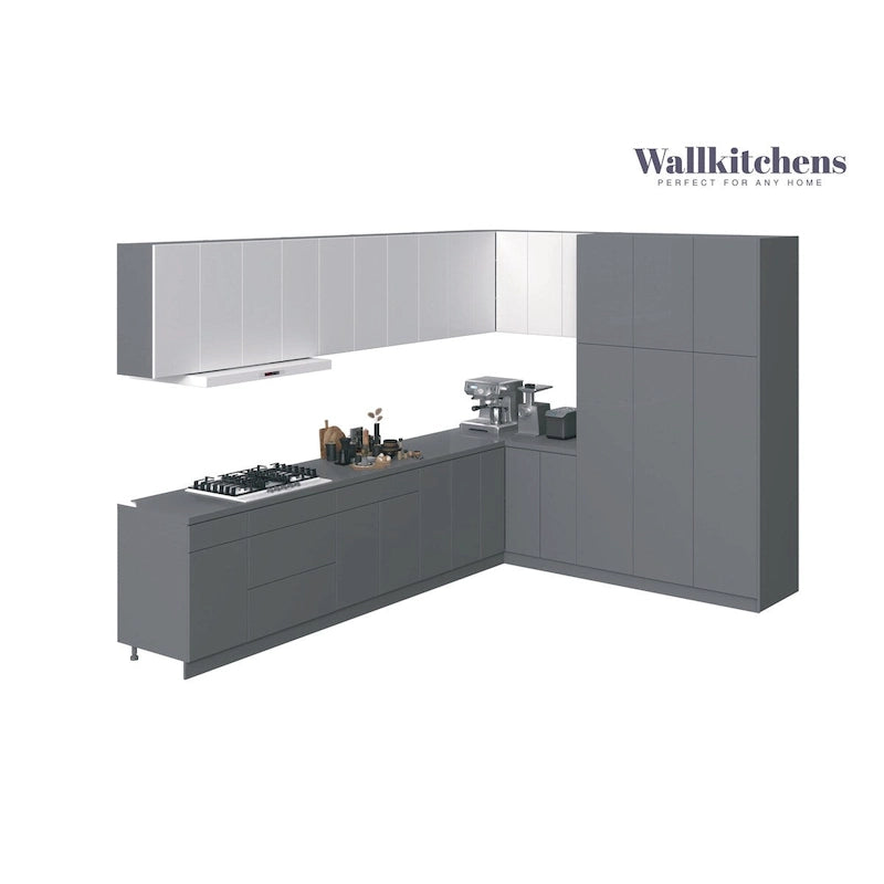 Meuble bas de cuisine gris 365 cm de large, 144x102, fabriqué en Europe, aggloméré E1