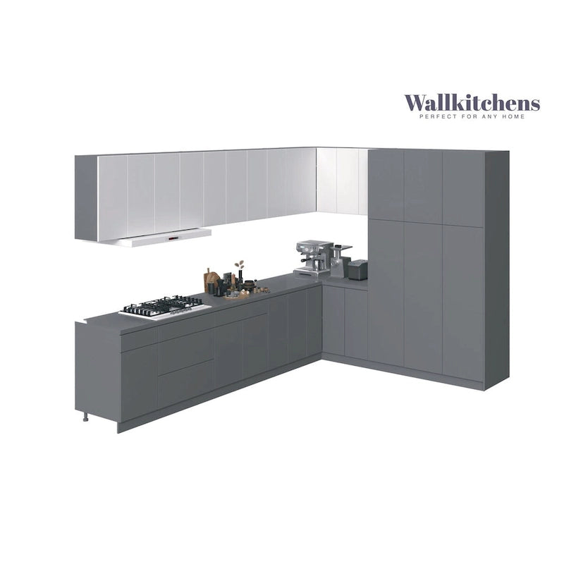 Meuble bas de cuisine gris 365 cm de large, 144x102, fabriqué en Europe, aggloméré E1