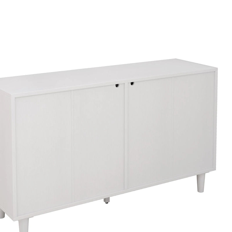 Commode de rangement à 6 tiroirs en rotin, blanc, design en rotin naturel